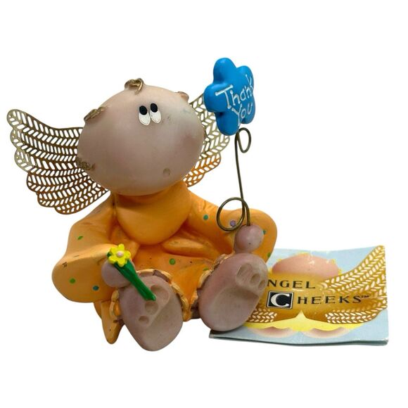 Russ Berrie Angel Cheeks Figurine Thank you 2001  Kirk Kritters Cherub - Picture 3 of 9
